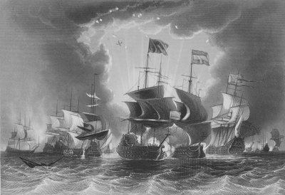 Defeat of the Dutch Fleet by Admiral Blane (engraved by W. French) by John the Younger Cleveley